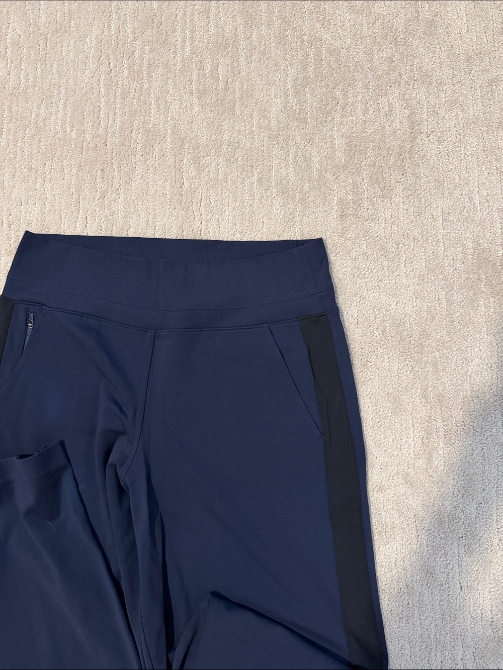 Athleta Venice wide leg pants, navy with black stripe, size large - Picture 6 of 11